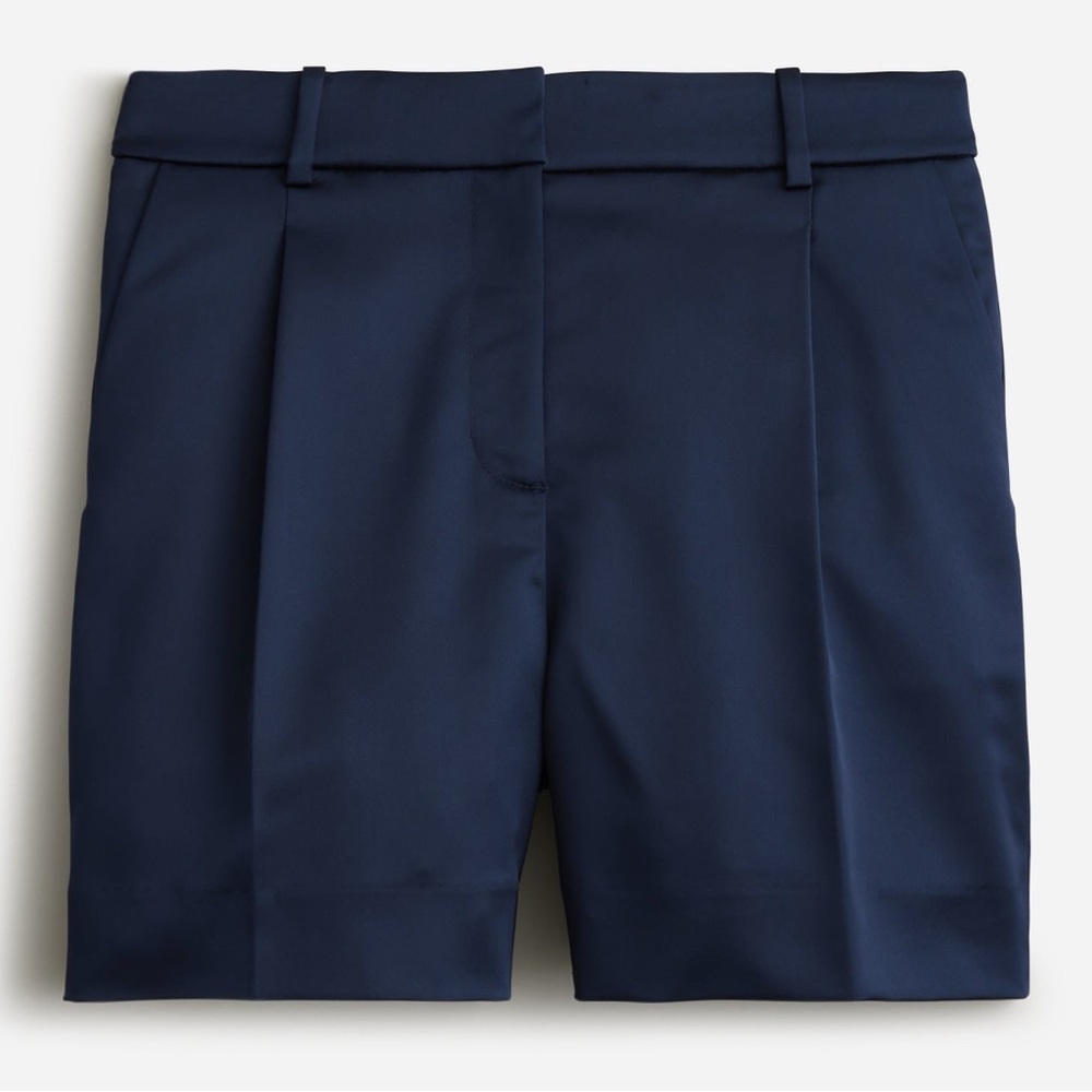 J Crew Pleated Suit Short in Tailored Satin